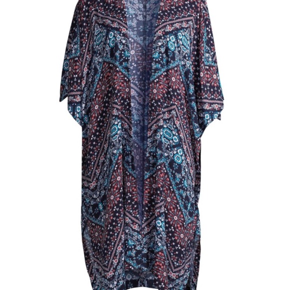 Scoop Printed Kimono Cardigan - Picture 1 of 6